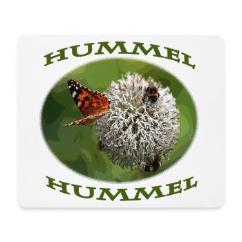 Hummel Schmetterling Distel Insekten auf Blüte - Mousepad (Querformat) - Weiß - Vorne
