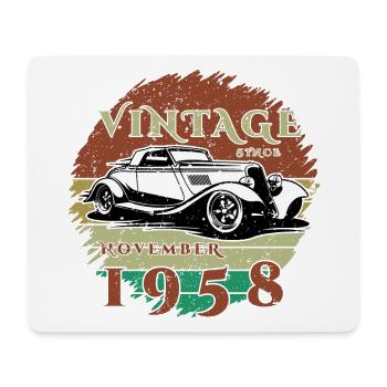 66e anniversaire - Classiques - Millésime depuis 11/1958 - Tapis de souris (format paysage) - blanc - Devant