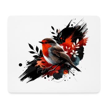Colorful Watercolor Robin - Mouse Pad (horizontal) - white - Front
