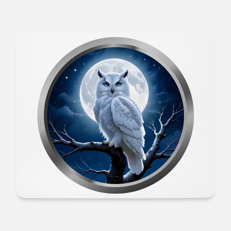 Owl Animal - 2 - Mouse Pad (horizontal) - white