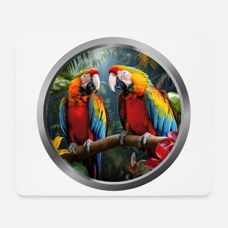 Macaws Animal -2 - Mouse Pad (horizontal) - white