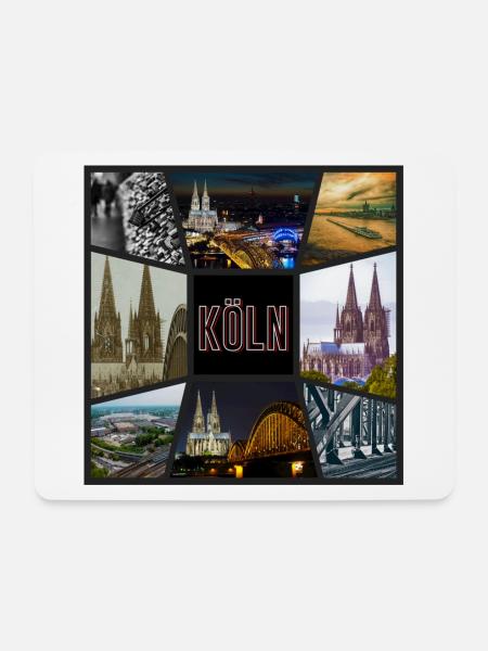 Köln Skyline Stadt Deutschland Collage Graffiti - Mousepad (Querformat) - Weiß