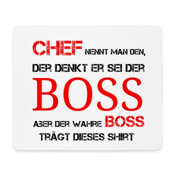 Der wahre Bosss - Mousepad (Querformat) - Weiß - Vorne