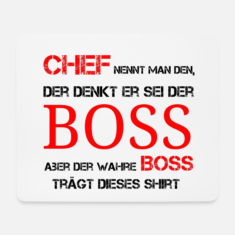 Der wahre Bosss - Mousepad (Querformat) - Weiß