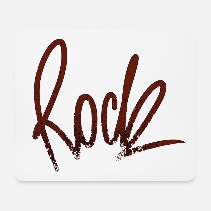 ROCK dunkle Felsinschrift - Mousepad (Querformat) - Weiß