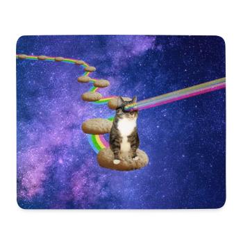 Süße Tabby-Katze im Weltraum - Mousepad (Querformat) - Weiß - Vorne