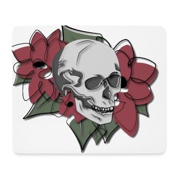 Skull in flowers - Mouse Pad (horizontal) - white - Front