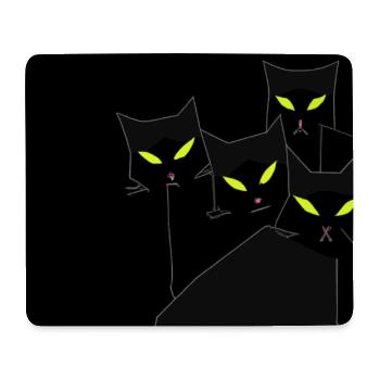 Chats noirs dans la nuit noire - Tapis de souris (format paysage) - blanc - Devant