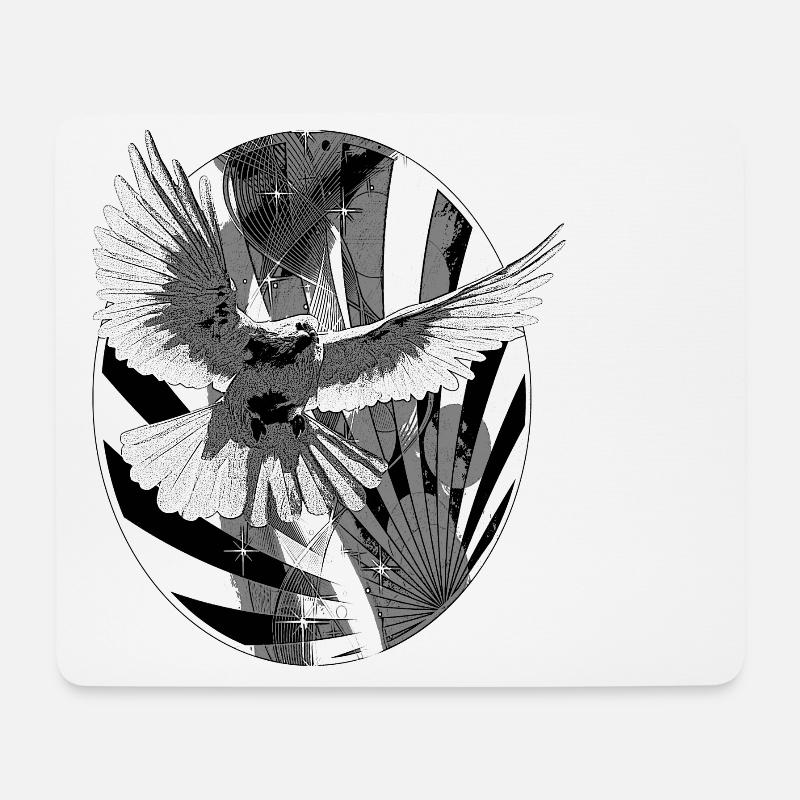 Taube schwarz weiß Friedenssymbol - Mousepad (Querformat) - Weiß