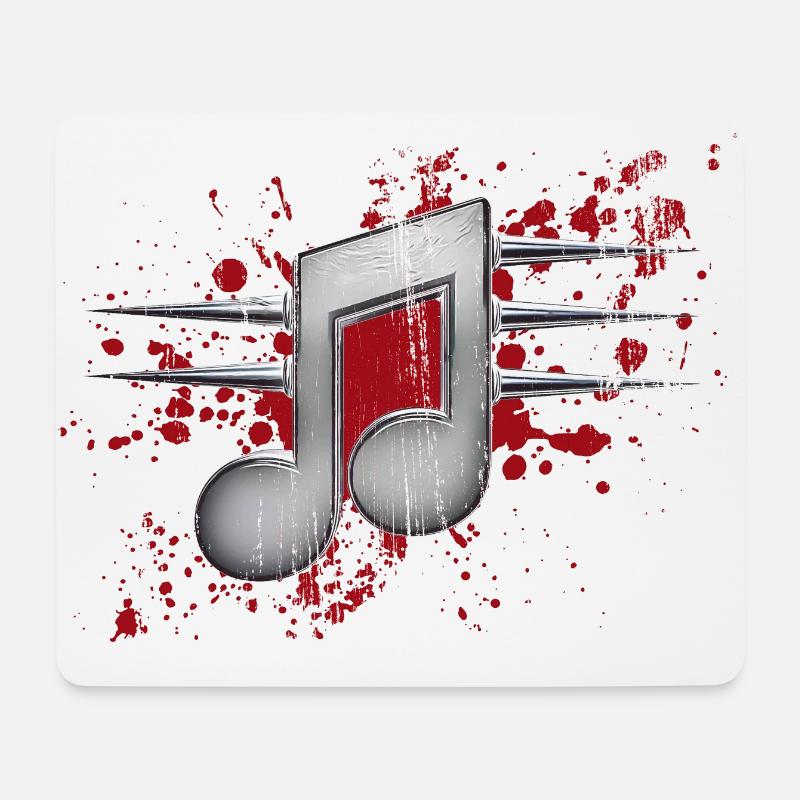 Musiknote mit Stacheln - Mousepad (Querformat) - Weiß