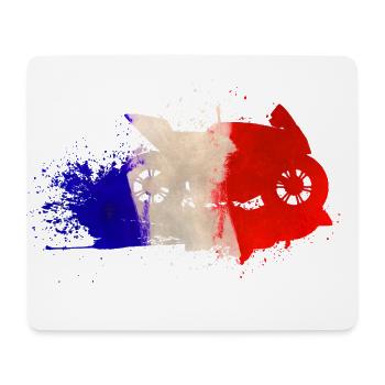 Moto Art Sport automobile France Drapeau - Tapis de souris (format paysage) - blanc - Devant