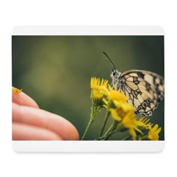 Papillon de la nature - Tapis de souris (format paysage) - blanc - Devant
