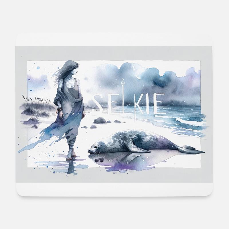 Selkie am Strand - Mousepad (Querformat) - Weiß