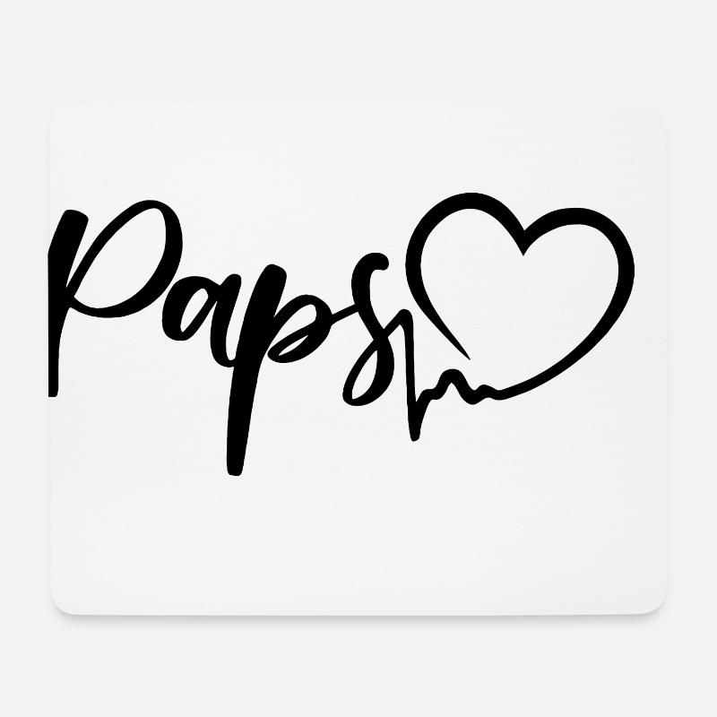 Paps Papa Herzschlag Vater Liebe - Mousepad (Querformat) - Weiß