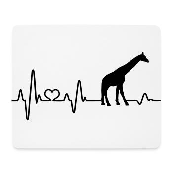 Giraffe Herzschlag Afrika Tier Pulsschlag Giraffen - Mousepad (Querformat) - Weiß - Vorne