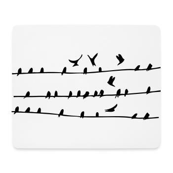 Vögel auf Stromleitungen - Mousepad (Querformat) - Weiß - Vorne