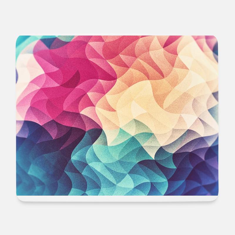 Abstract low poly color pattern design (spectrum) - Mouse Pad (horizontal) - white