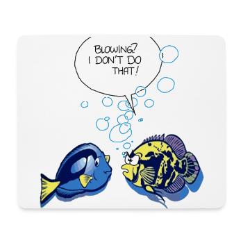 Poisson soufflant - Tapis de souris (format paysage) - blanc - Devant