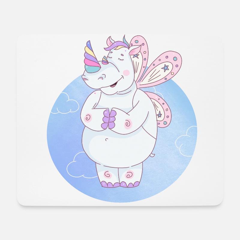 Nashorn einhorn - Mousepad (Querformat) - Weiß