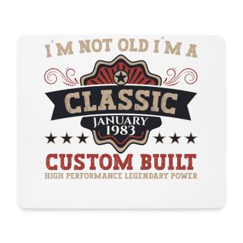 Born 1983 January 40th birthday Gift man - Mouse Pad (horizontal) - white - Front