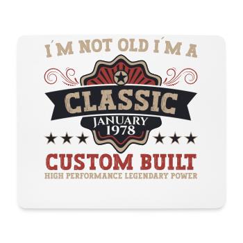 Born 1978 January 45th birthday gift man - Mouse Pad (horizontal) - white - Front