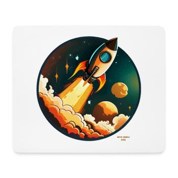Rakete auf dem Weg ins All - Mousepad (Querformat) - Weiß - Vorne