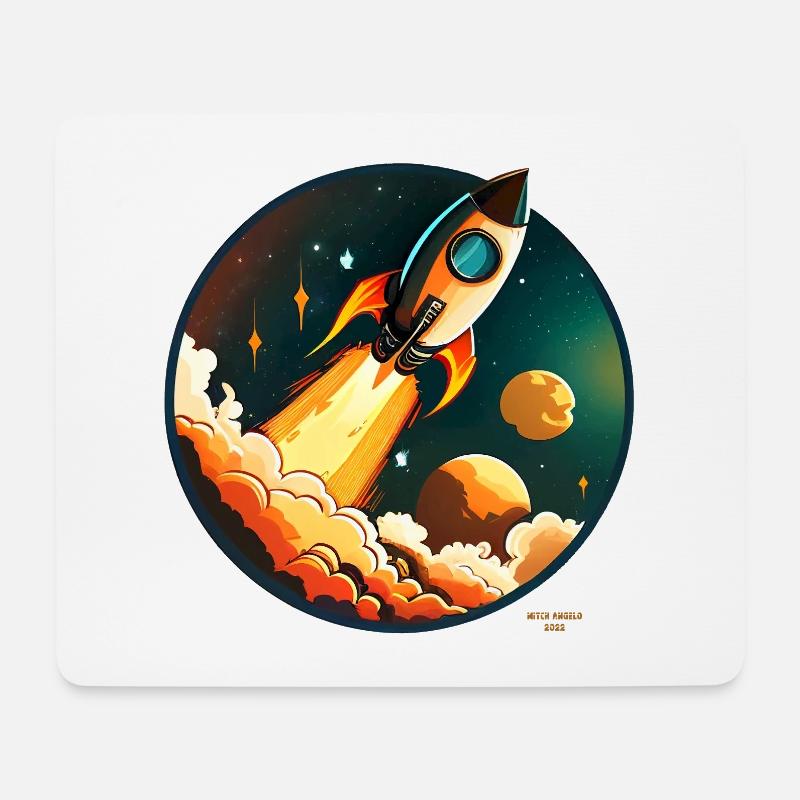 Rakete auf dem Weg ins All - Mousepad (Querformat) - Weiß