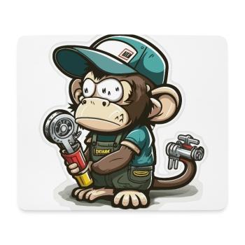 Zerrender Primat - Mousepad (Querformat) - Weiß - Vorne