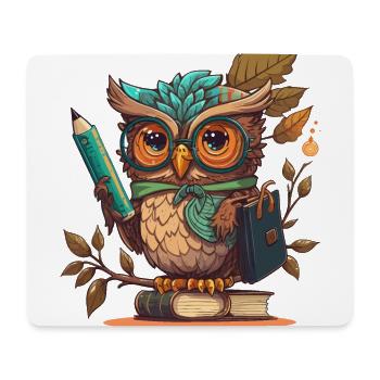 Eulen-Weisheit - Mousepad (Querformat) - Weiß - Vorne
