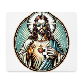 Jesus Soccer Gift Funny Soccer God Jesus Gift - Mouse Pad (horizontal) - white - Front