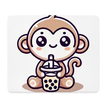 Adorable Boba Monkey Buddy Design - Mouse Pad (horizontal) - white - Front