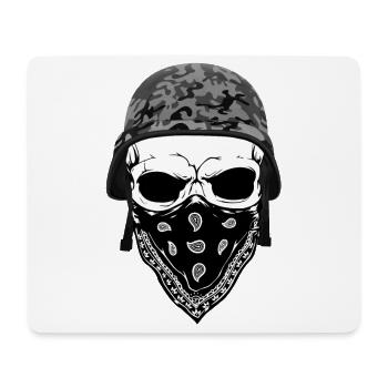 Totenkopf | Skull | Camouflage | Helm - Mousepad (Querformat) - Weiß - Vorne