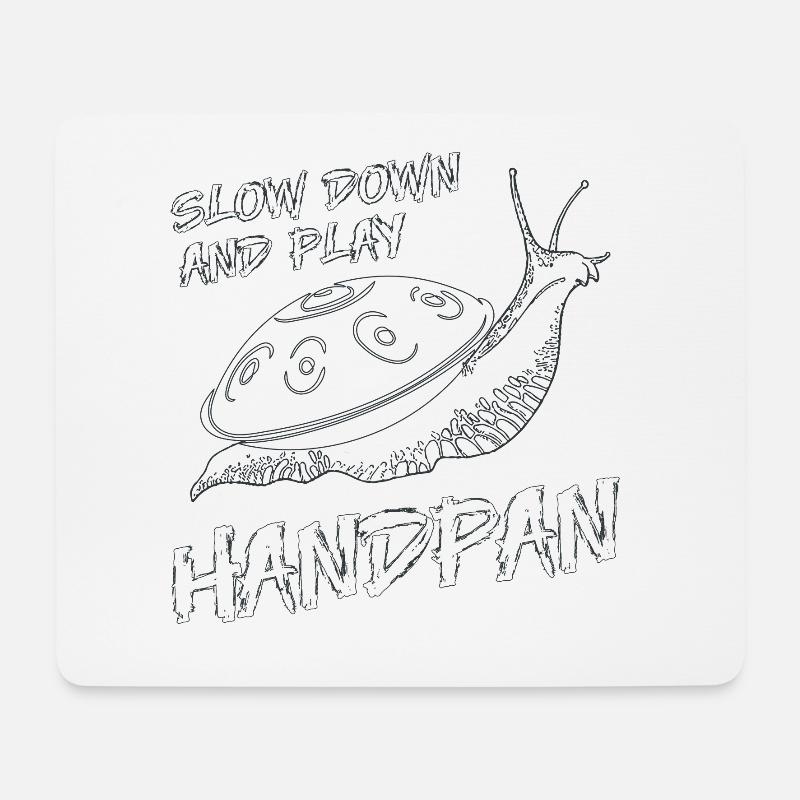 Handpan Hang Schnecke Music Sound T-Shirt Tee - Mousepad (Querformat) - Weiß