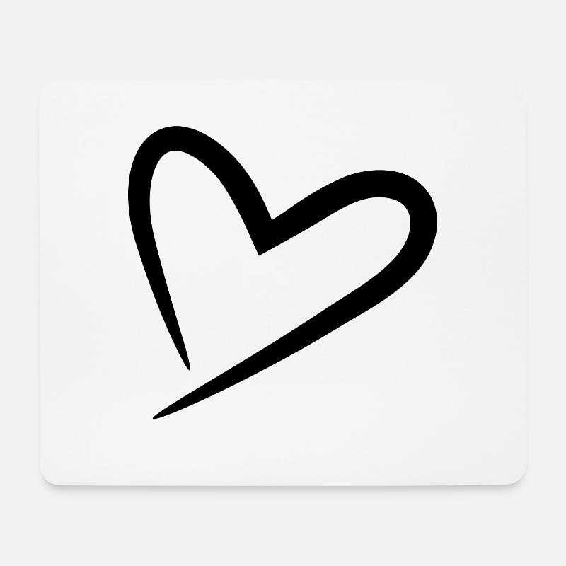 Herz - Mousepad (Querformat) - Weiß