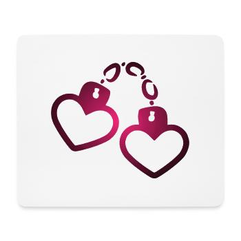 Coeur de menottes - Tapis de souris (format paysage) - blanc - Devant