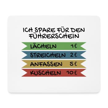 Ich spare für den Führerschein - Mousepad (Querformat) - Weiß - Vorne
