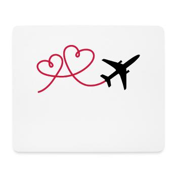 Aviateur d'avion avec coeur - Tapis de souris (format paysage) - blanc - Devant