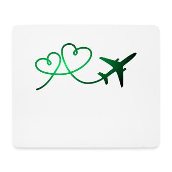 Aviateur d'avion avec coeur - Tapis de souris (format paysage) - blanc - Devant