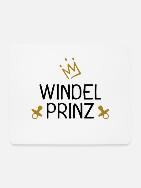 Baby Windel Prinz Krone - Mousepad (Querformat) - Weiß
