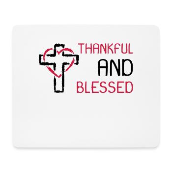 Dankbar und Gesegnet Kreuz Symbol Geschenk - Mousepad (Querformat) - Weiß - Vorne