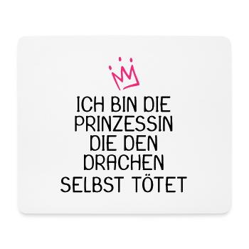 Prinzessin Spruch Drache Geschenk - Mousepad (Querformat) - Weiß - Vorne