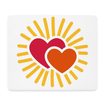 Sonne Herzen sun hearts - coeur soleil - Geschenk - Mousepad (Querformat) - Weiß - Vorne
