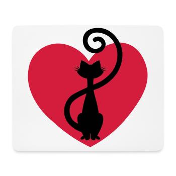Cat love amour de chat coeur pour les chats idée cadeau - Tapis de souris (format paysage) - blanc - Devant