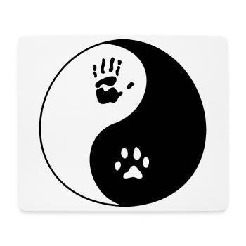 Hund Mensch Abdruck - Mousepad (Querformat) - Weiß - Vorne