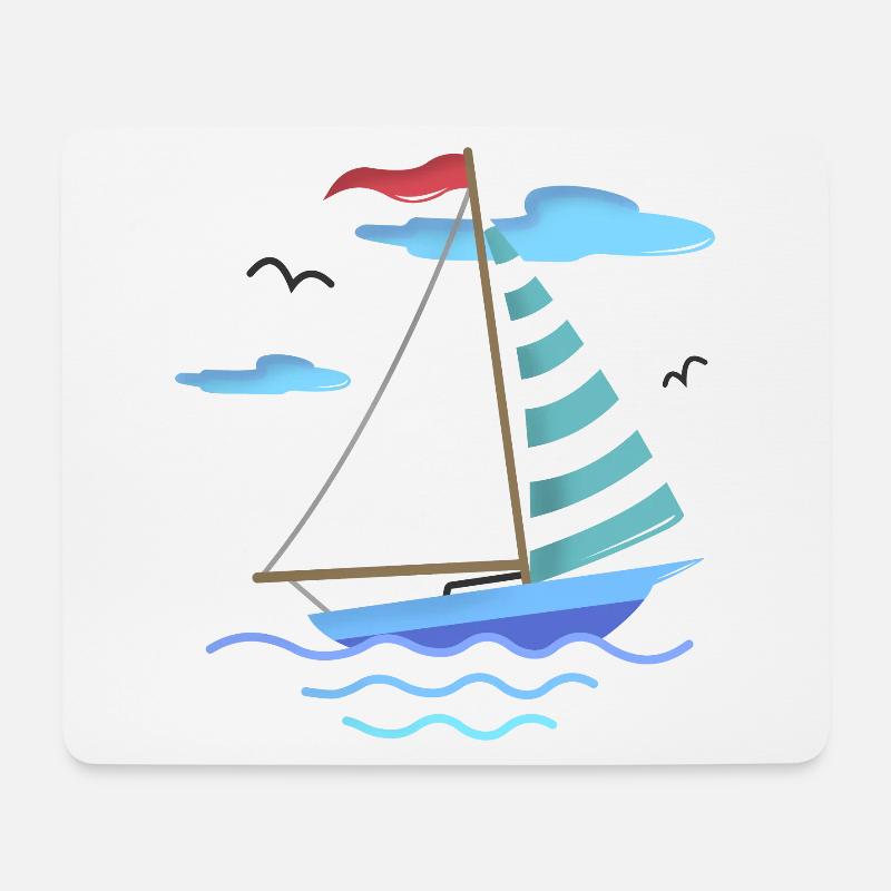 SEGELBOOT BOOT HAFEN SEE MEER MARITIM GESCHENKIDEE - Mousepad (Querformat) - Weiß