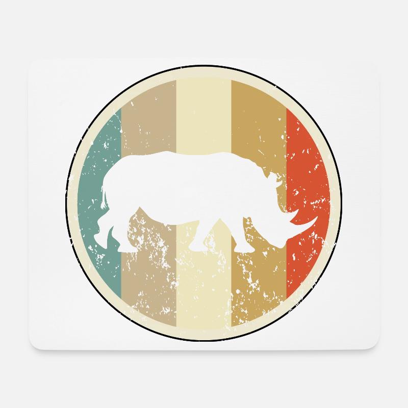 Nashorn - Mousepad (Querformat) - Weiß