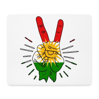 Kurdistan Peace Finger - Mousepad (Querformat) - Weiß - Vorne