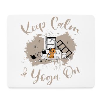 Bleib ruhig und mach Yoga - Humor - Mousepad (Querformat) - Weiß - Vorne