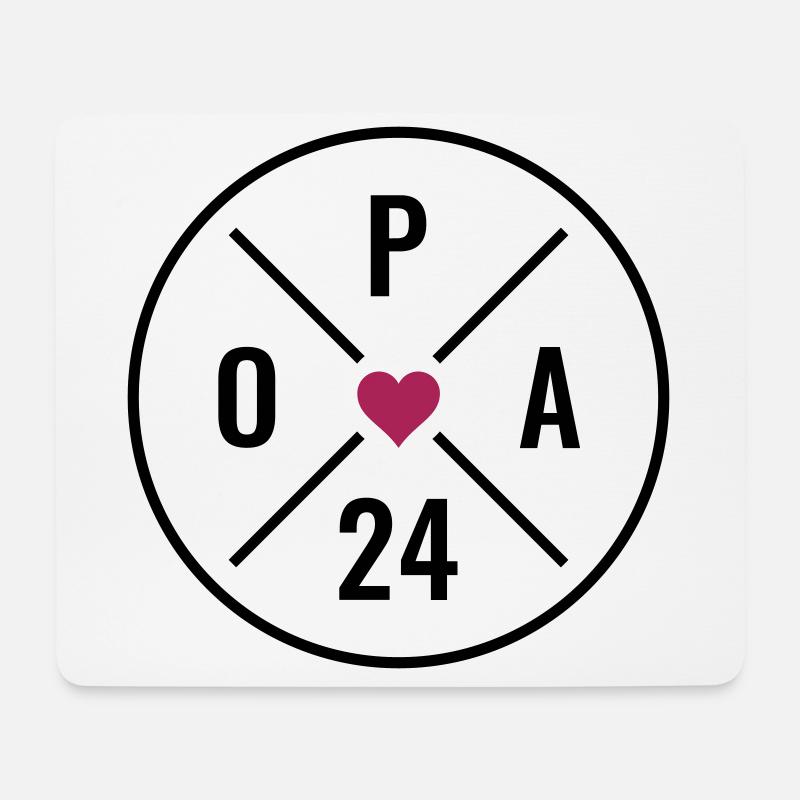 Opa 24 - Opa Herz - Opa 2024 - Mousepad (Querformat) - Weiß