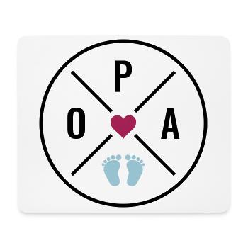 OPA Herz Baby Babyfüße Liebe Farben anpassbar Opa - Mousepad (Querformat) - Weiß - Vorne